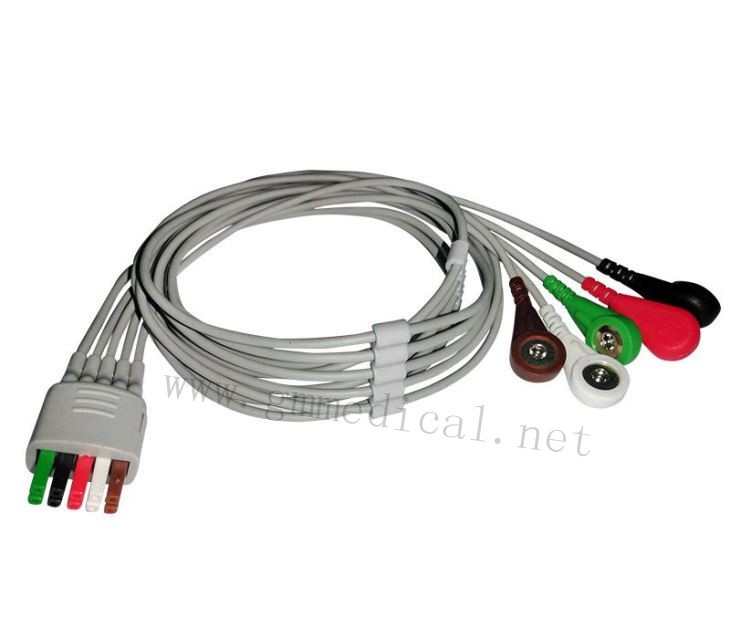 5-Lead Leadwires Sèvi ak MC087-5T Pou Pasyan ki monitè kè bebe