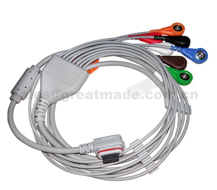 2008594-004 Ge Seer Light Holter Pasyan Kab / Leadwires, 3 Chèn (7-Ld), Aha