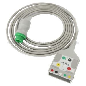 Konpatib ak Mennen Medical ECG Trunk Kab, 5-plon, 13pin -> AA 2pin, AHA, Itilize Avèk HP 5-plon konpatib Leadwire