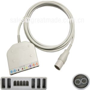 Sèvi ak Lohmeier 98.060.120 / A Multi-paramèt kabòn Trunk (IBP * 2, Tanperati * 2, 5-plon ECG, Spo2)