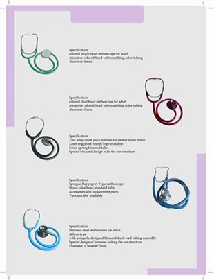 Pwofesyonèl Anodized Aliminyòm Single Doub Head Estetoskop ak Anti-Tèt Estetoskop