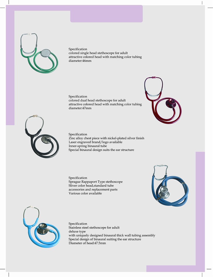 Pwofesyonèl Anodized Aliminyòm Single Doub Head Estetoskop ak Anti-Tèt Estetoskop